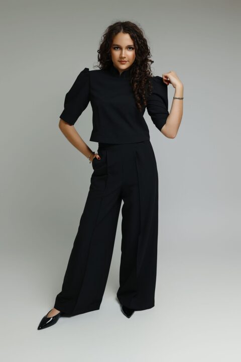 Spodnie na kant - kolor czarny
